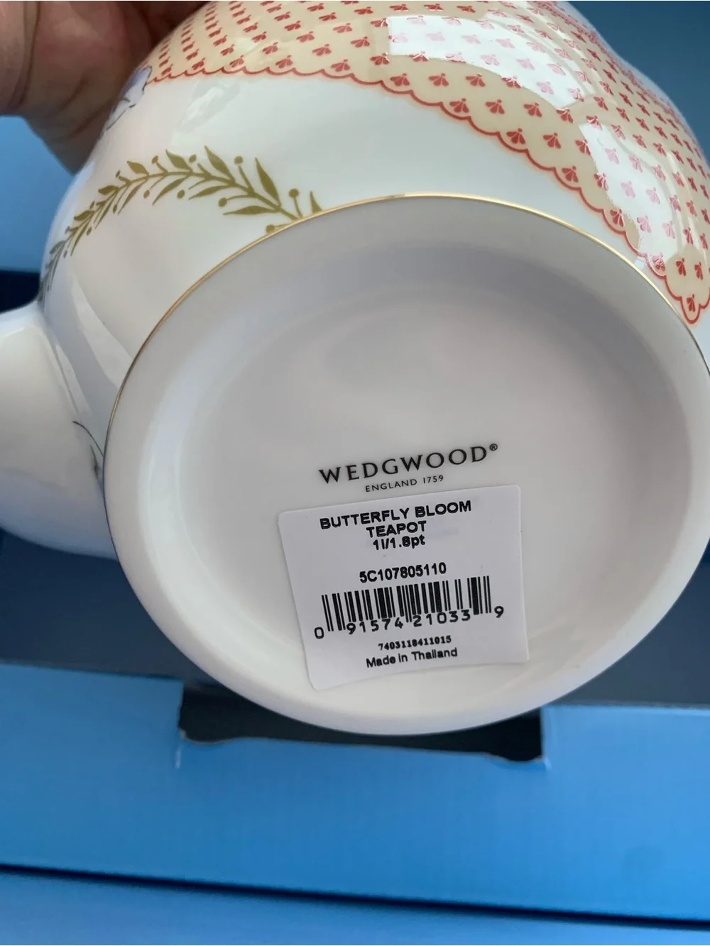 Wedgewood Butterfly bloom fine China teapot NWT